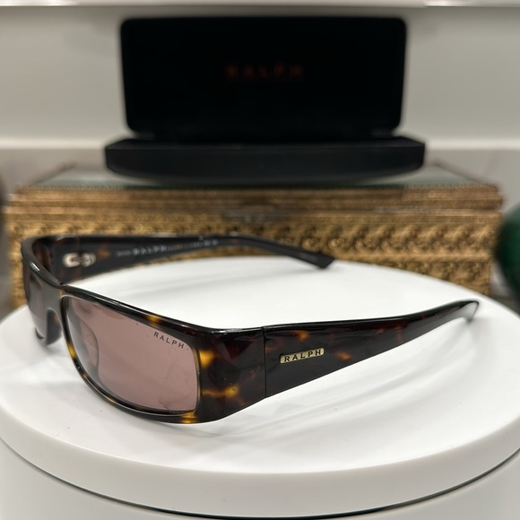 Ralph Lauren Brown/Amber Tortoiseshell Sunglasses EUC & RL Hard-Case EUC - Picture 10 of 17